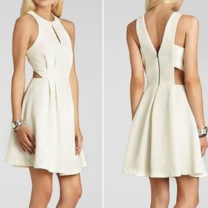 $118 BCBG White Skater Dress 2/XS Mini Cutout Waist Back Keyhole Bcbgeneration 4